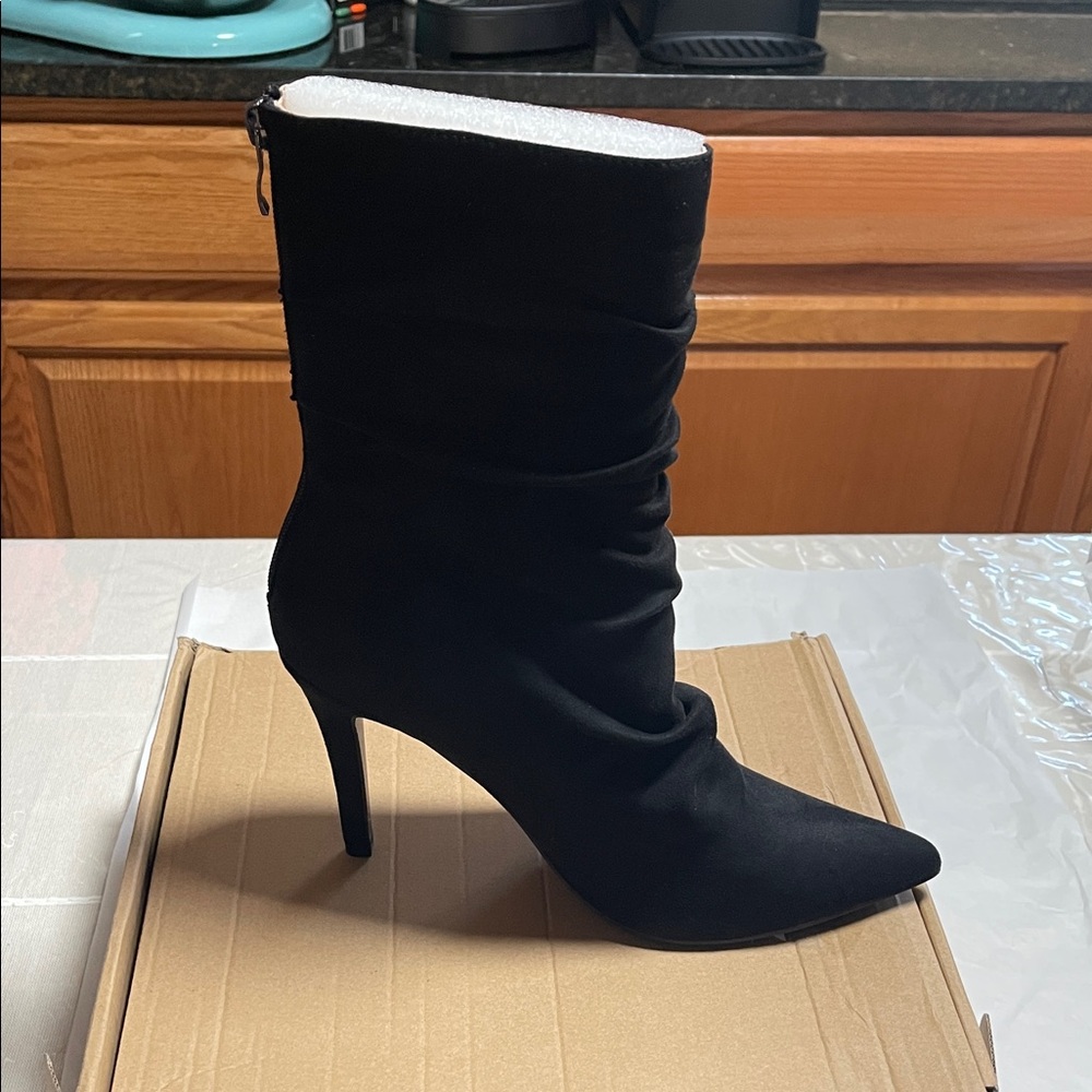 Journee Collection Black Heeled Boots